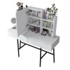 Dressing table Loppy pakoworld white melamine-black metal leg 120x40x131.6cm