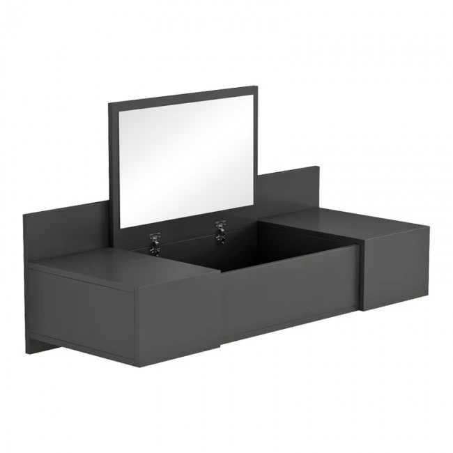 Dressing table Paltar pakoworld melamine in grey color 100x39.1x33cm