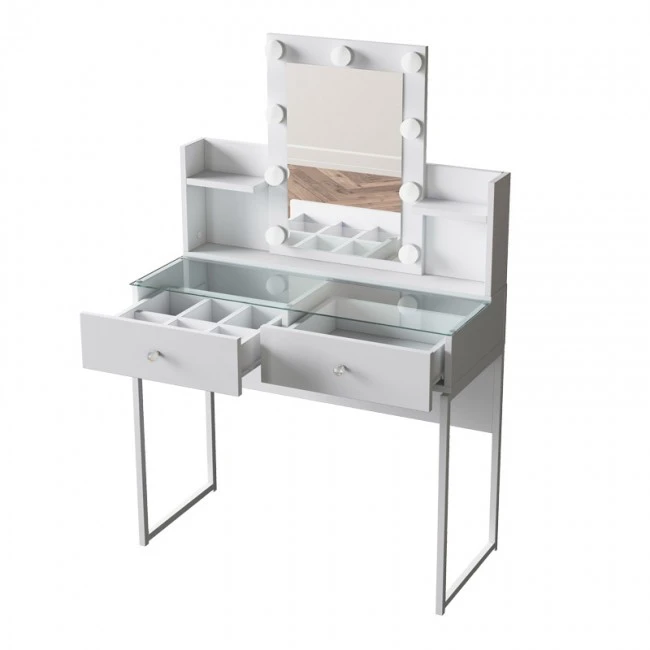 Dressing table Reby pakoworld in white color 90x40x136.8cm