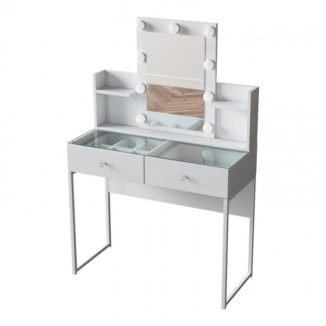 Dressing table Reby pakoworld in white color 90x40x136.8cm