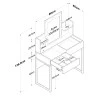 Dressing table Reby pakoworld in white color 90x40x136.8cm