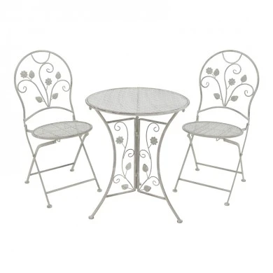 Dining set 3pcs Abriel pakoworld grey antique metal