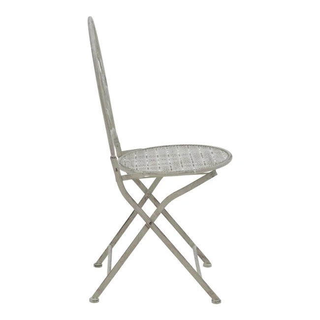 Dining set 3pcs Abriel pakoworld grey antique metal