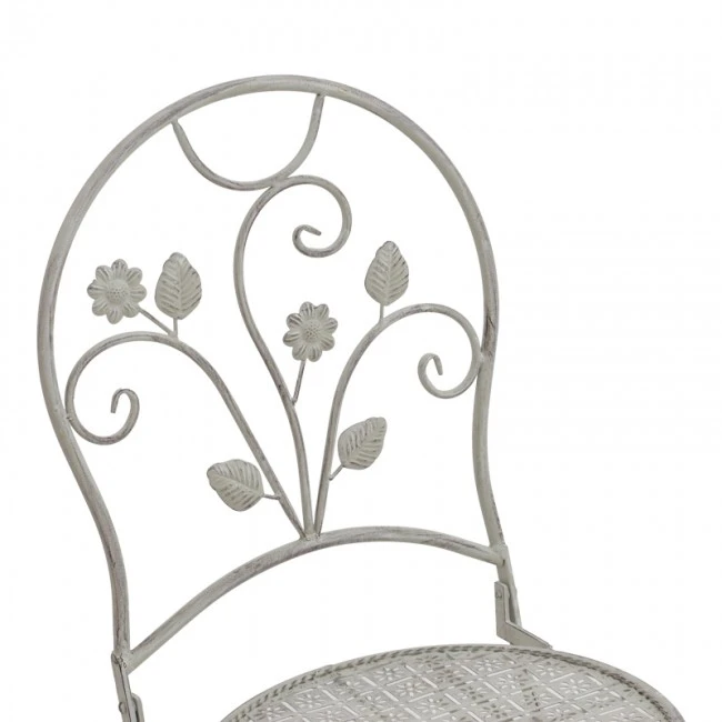 Dining set 3pcs Abriel pakoworld grey antique metal