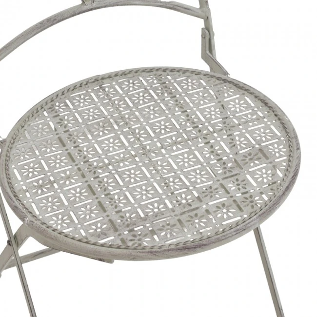 Dining set 3pcs Abriel pakoworld grey antique metal