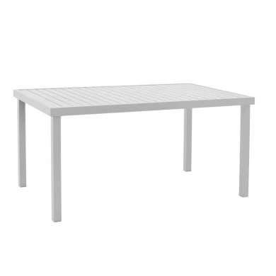 Dinning set Azelie-Kliton ΙΙ pakoworld set of 7 grey fabric-white aluminum 150x80x74cm