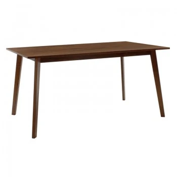 Dining set Benson - Orlean pakoworld 7pcs 150x90x75cm in walnut - beige fabric