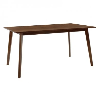 Dining set Benson - Orlean pakoworld 7pcs 150x90x75cm in walnut - beige fabric