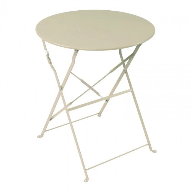 Τραπεζαρία Bistro pakoworld σετ 3τεμ μεταλλική αναδιπλούμενη σε μπεζ απόχρωση Φ60x71εκ