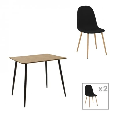 Dining table set of 3 pieces Cuba-Bella pakoworld madf in sonoma-dark grey color 70x70x76cm