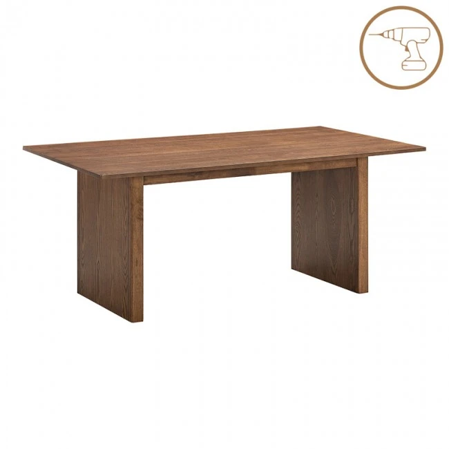 Dining table set Eleganza-Raudi pakoworld set of 7 pieces mdf in walnut shade 180x99x75.8cm