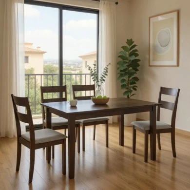 Mabor-Dallan pakoworld extendable dining table, walnut wood, 120-150x80x73.8cm