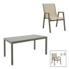 Kliton-Azelie dining table set of 5 pakoworld in champagne color 150x80x74cm