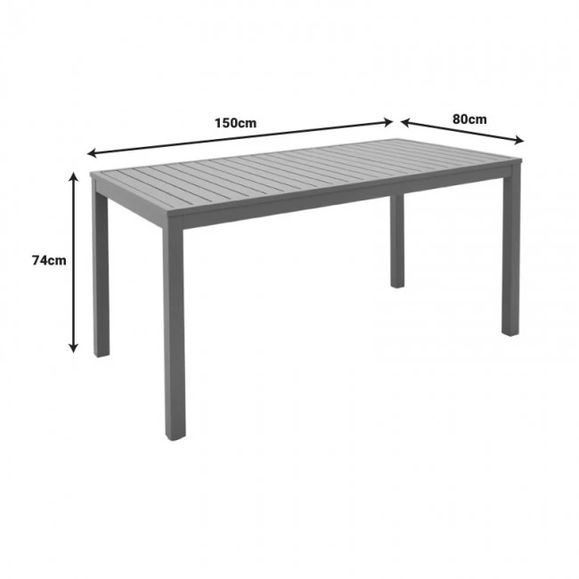Kliton-Azelie dining table set of 5 pakoworld in champagne color 150x80x74cm