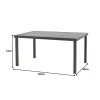 Mabu-Klinton dining table set of 5 pakoworld aluminum and fabric in anthracite shade 150x80x74cm