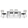 Naoki garden dining set 7pcs pakoworld metal black pe gray.