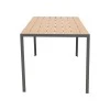Nares-Moly pakoworld dining table set of 5 anthracite aluminum and natural plywood 140x80x72.5cm