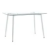 Quana-Ezra dining table pakoworld set of 5 pieces glass 8mm transparent - white leg 120x70x75cm