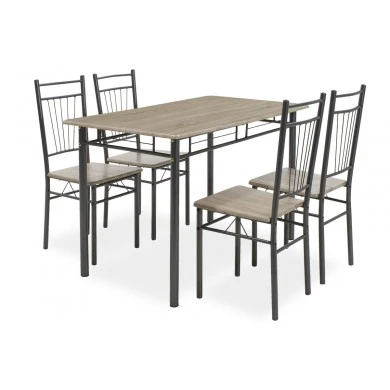 Dining set Roza pakoworld 5pcs color sonoma - legs anthracite matte 120x70x75cm