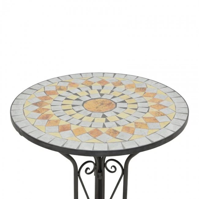 Sellis pakoworld dining set 3pcs mosaic-metal black