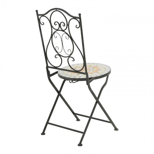 Sellis pakoworld dining set 3pcs mosaic-metal black