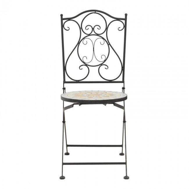 Sellis pakoworld dining set 3pcs mosaic-metal black