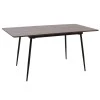 Dining table Shazam-Tania pakoworld 7pcs polymorphic-opening MDF walnut-dark grey 120-160x80x76cm