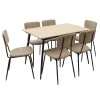 Dining table Shazam-Tania pakoworld 7pcs polymorphic-opening MDF sonoma-beige 120-160x80x76cm