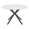 Vivian-Stoyen pakoworld dining table 5 pcs beige velvet - white marble Φ120x75cm