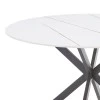Vivian-Stoyen pakoworld dining table 5 pcs beige velvet - white marble Φ120x75cm