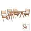 Dining set Winslow pakoworld set 7pieces rubberwood light walnut 160x85x75cm