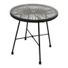 Acapulco table pakoworld black metal - pe rattan in black shade D50x50cm