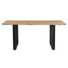 Slim pakoworld table acacia solid wood walnut-leg black 180x90x75.6cm