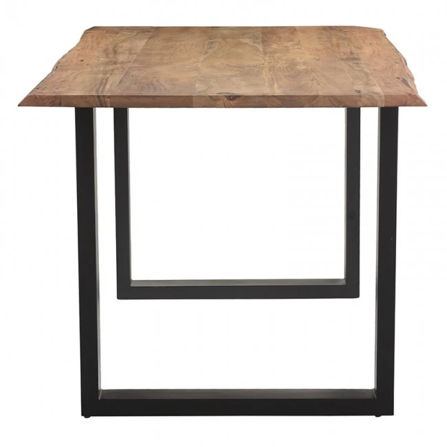 Slim pakoworld table acacia solid wood walnut-leg black 180x90x75.6cm