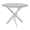 Antoro pakoworld table glass and metal legs in white shade D100x75cm