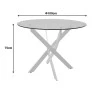 Antoro pakoworld table glass and metal legs in white shade D100x75cm