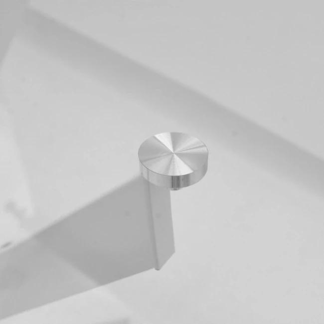 Antoro pakoworld table glass and metal legs in white shade D80x75cm