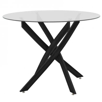Antoro pakoworld table glass and metal legs in black shade D100x75cm