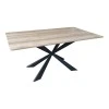 Aragne table pakoworld sonoma mdf with black metal legs 160x90x75cm