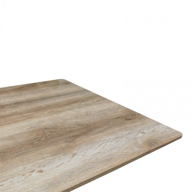 Aragne table pakoworld sonoma mdf with black metal legs 160x90x75cm