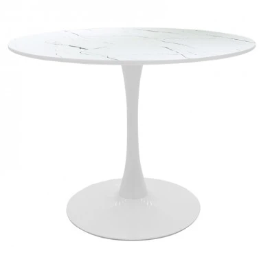 Dining table Balou I pakoworld MDF marble white D120x75cm