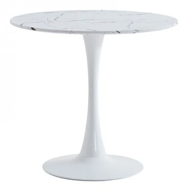 Dining table Balou II pakoworld MDF in marble white color D80x75cm