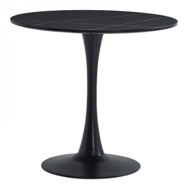 Dining table Balou II pakoworld MDF in marble black color D80x75cm