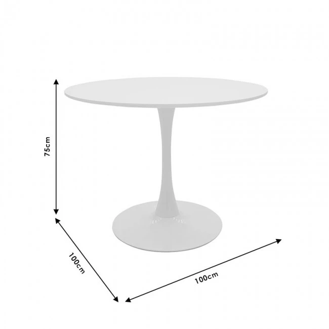 Dining table Balou pakoworld MDF dark grey matte D100x75cm