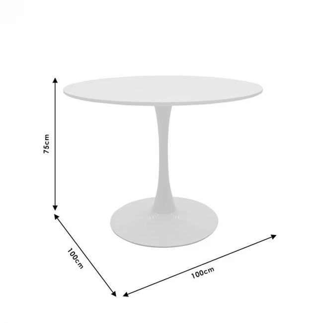 Τραπέζι Balou pakoworld MDF λευκό Φ100x75εκ