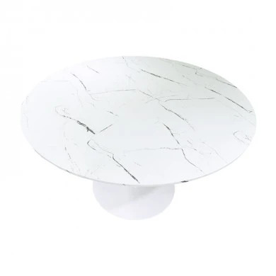 Balou pakoworld table mdf in white with marble look D100x73cm