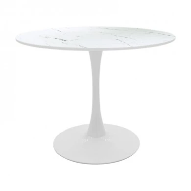 Balou pakoworld table mdf in white with marble look D100x73cm