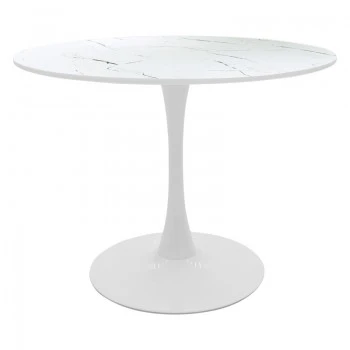 Balou pakoworld table mdf in white with marble look D120x73cm