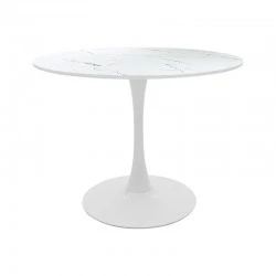 Balou pakoworld table mdf in white with marble look D80x73cm Balou pakoworld table mdf in white with marble look D80x73cm