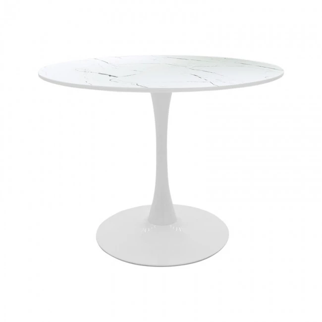 Balou pakoworld table mdf in white with marble look D80x73cm